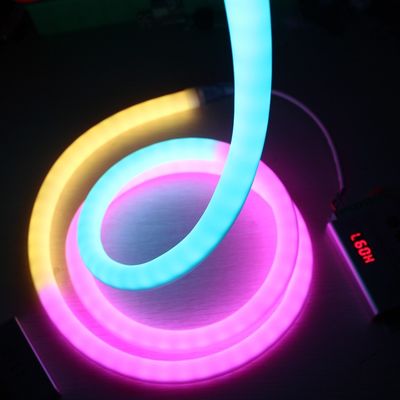 Amazing round 360 degree led neon flexible digital dmx neon strip light dmx pixel neon rope